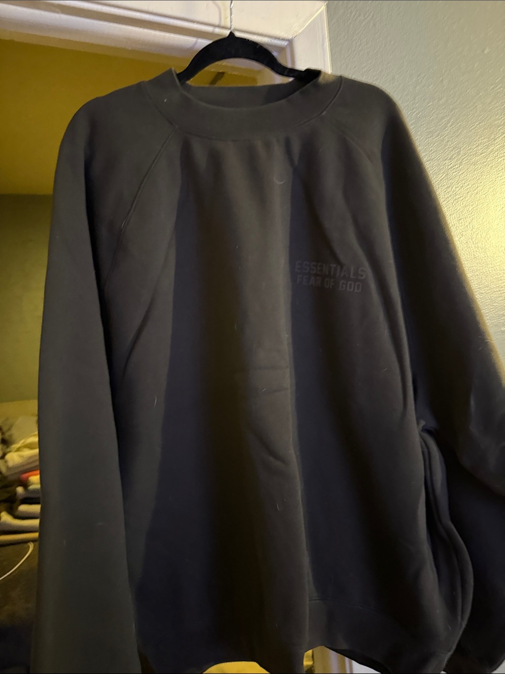 Essentials Fear of God Men's Black Crewneck Sweatshirt